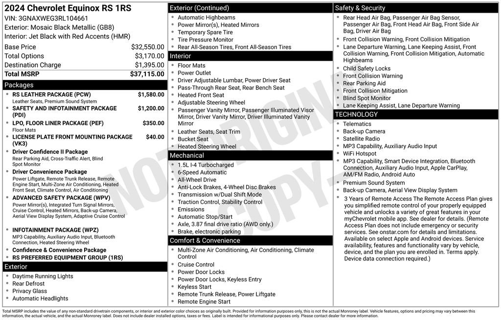 Used 2024 Black Chevrolet RS image 2