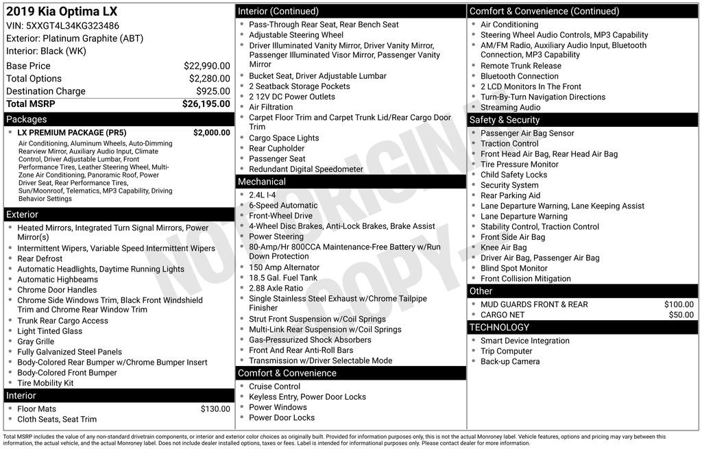 Used 2019 Gray Kia LX image 6
