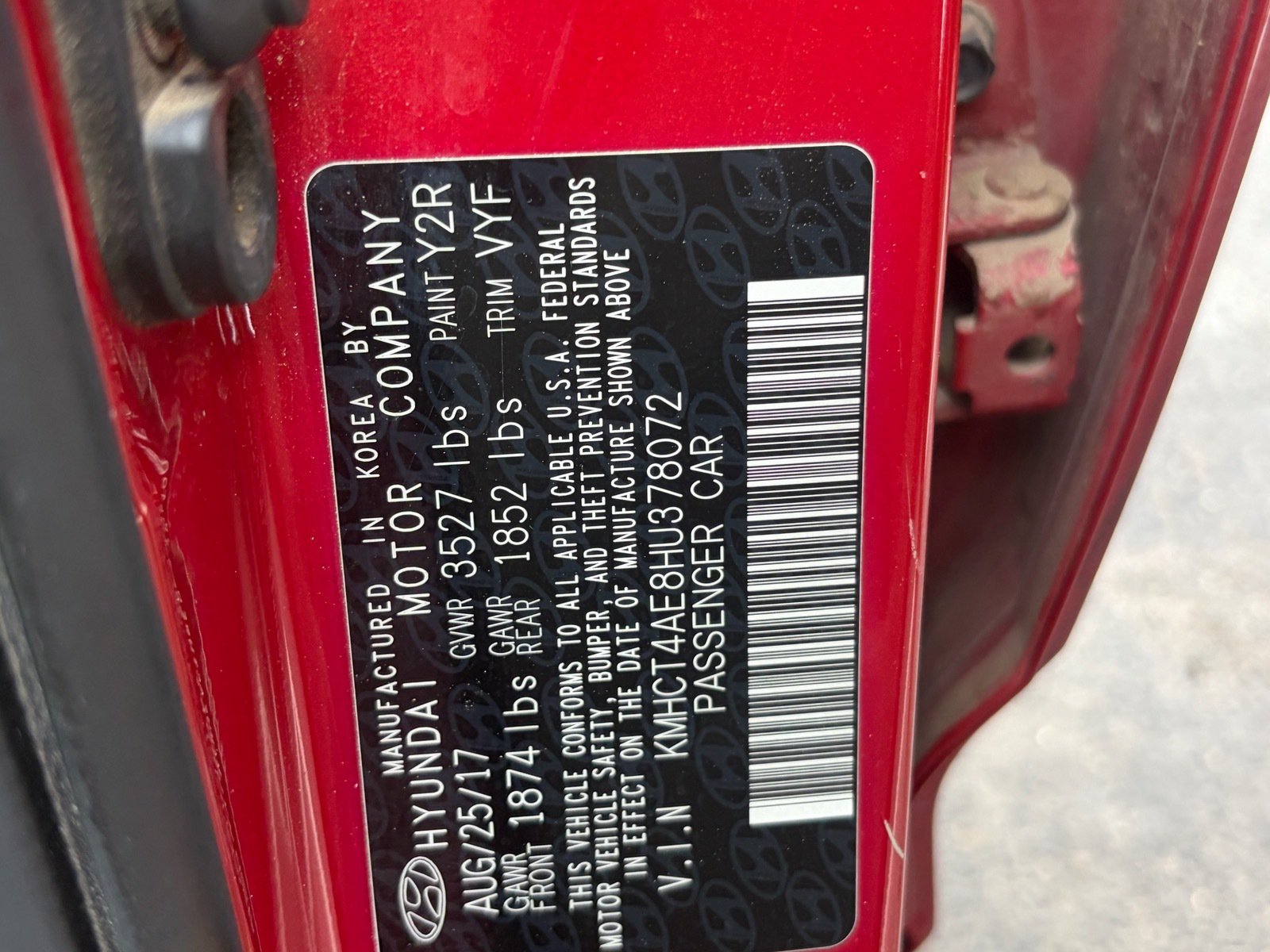 Used 2017 Red Hyundai Value Edition image 8