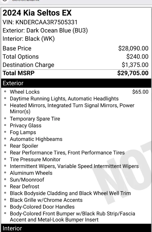 Certified Used 2024 Blue Kia EX image 3