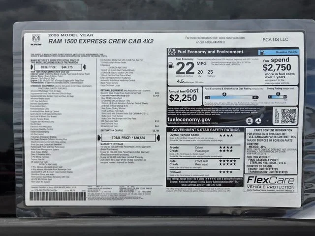 New 2026 Diamond Black Crystal Pearl-Coat Exterior Paint RAM Express image 3