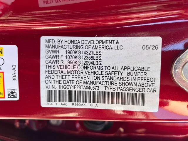 New 2026 Radiant Red Metallic Honda LX image 18
