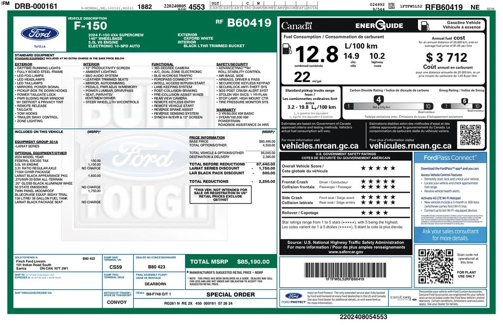 Certified Used 2024 White Ford Lariat image 3