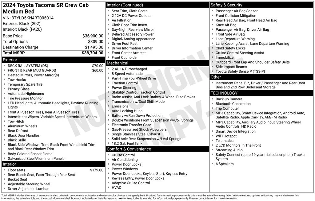 Used 2024 Black Toyota SR image 2