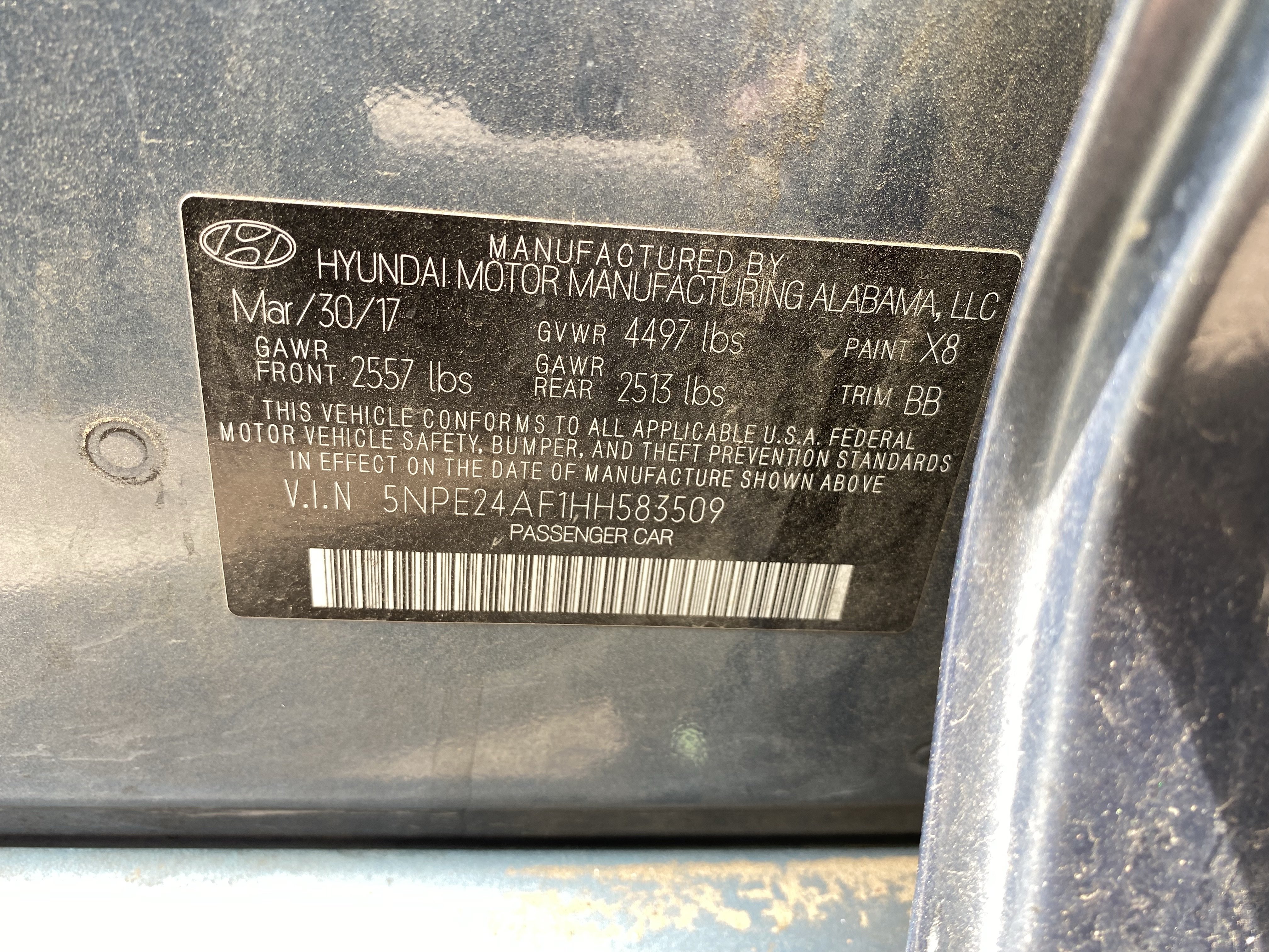 Used 2017 Nouveau Blue Hyundai  image 10