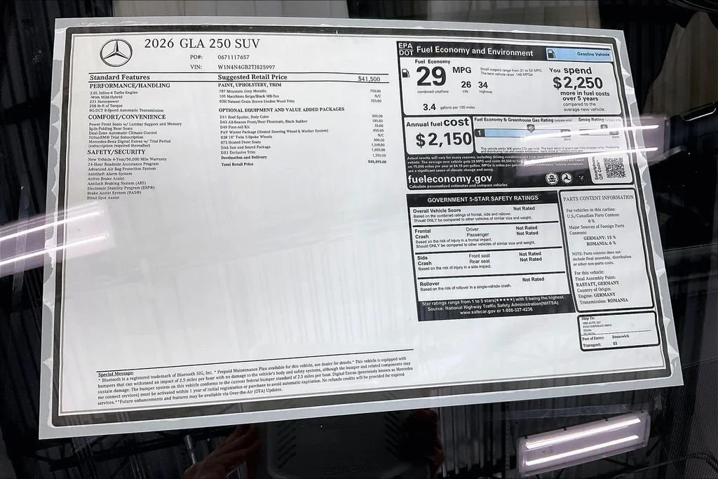 New 2026 Mountain Grey Metallic Mercedes-Benz GLA 250 image 31