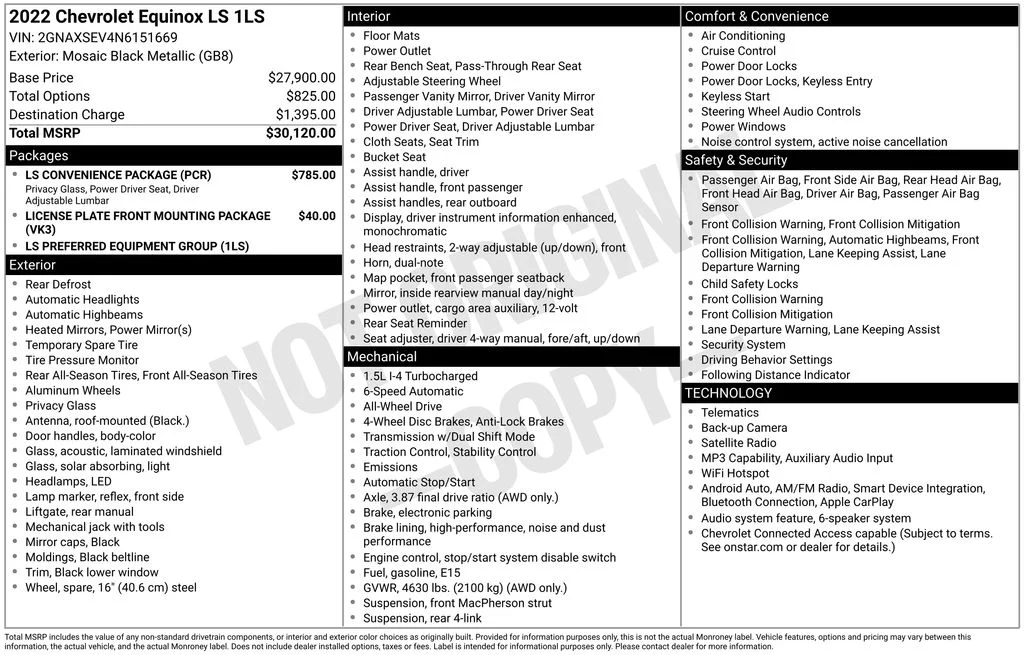 Used 2022 Black Chevrolet LS image 6