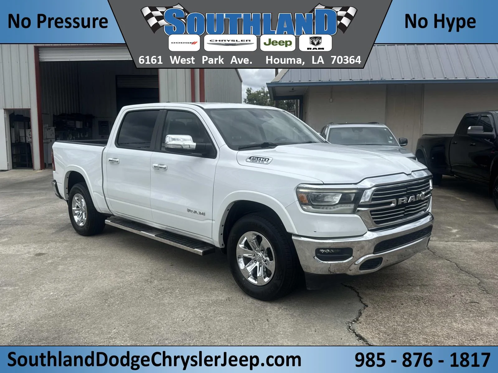 Used 2022 Bright White Clearcoat Ram Laramie image 1