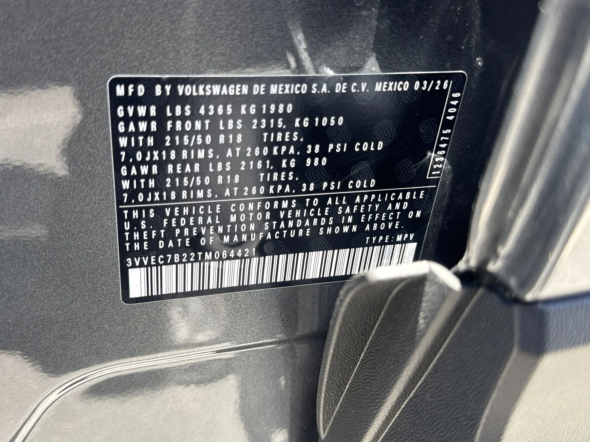 New 2026 Platinum Gray Metallic Volkswagen SE image 35