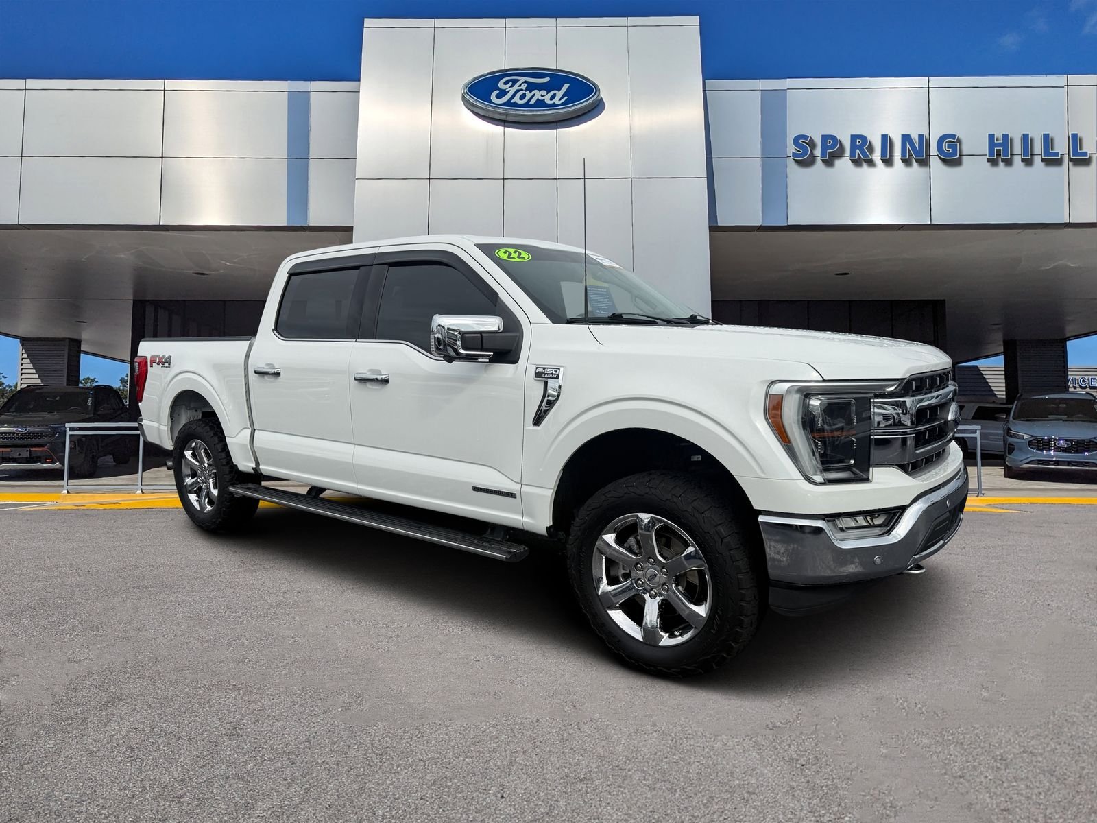 Certified Used 2022 White Metallic Ford Lariat image 1