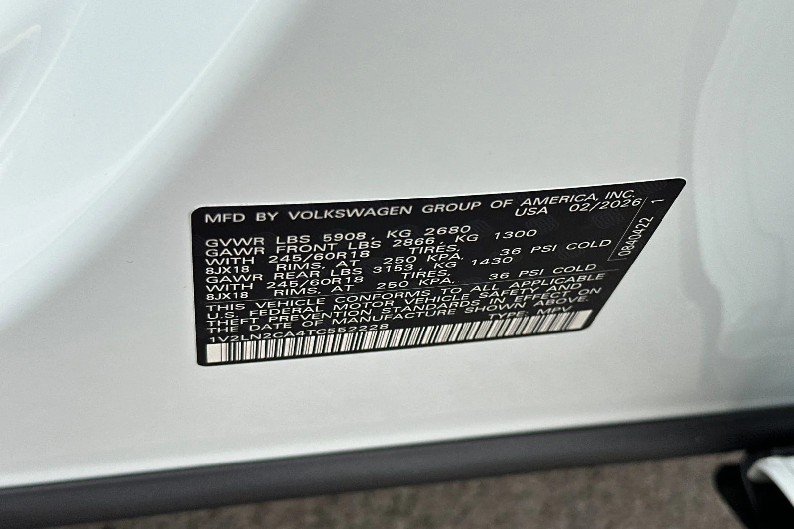 New 2026 White Volkswagen 2.0T SE image 26