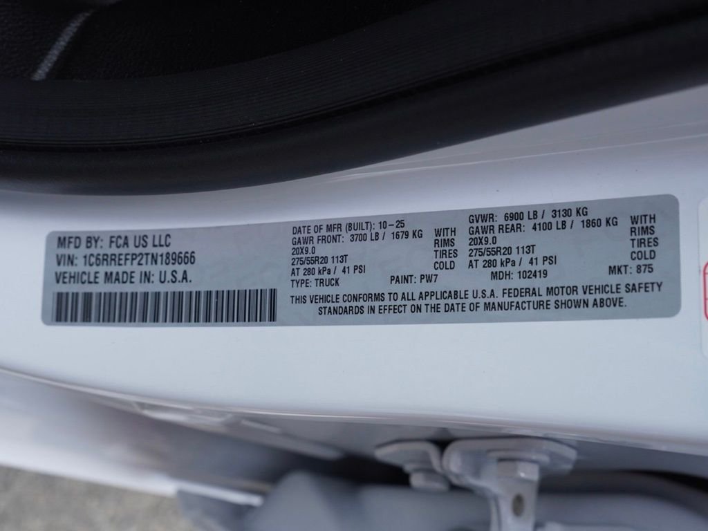 New 2026 Bright White Clear-Coat Exterior Paint RAM Big Horn Night Edition image 29