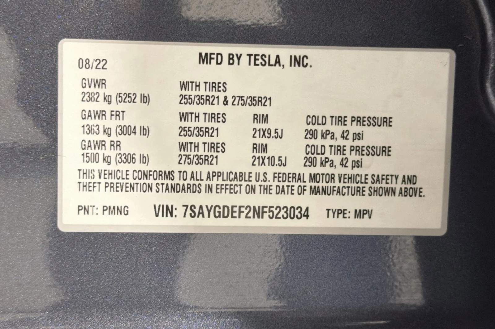 Used 2022 GRAY Tesla Performance image 23