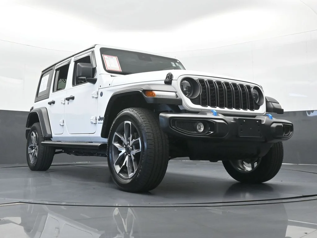 Used 2024 Bright White Clearcoat Jeep Sport S 4xe image 59