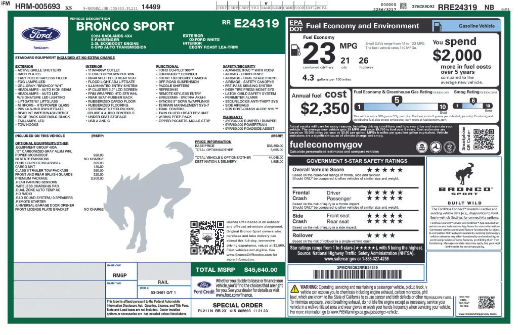 Certified Used 2024 Oxford White Ford Badlands image 29