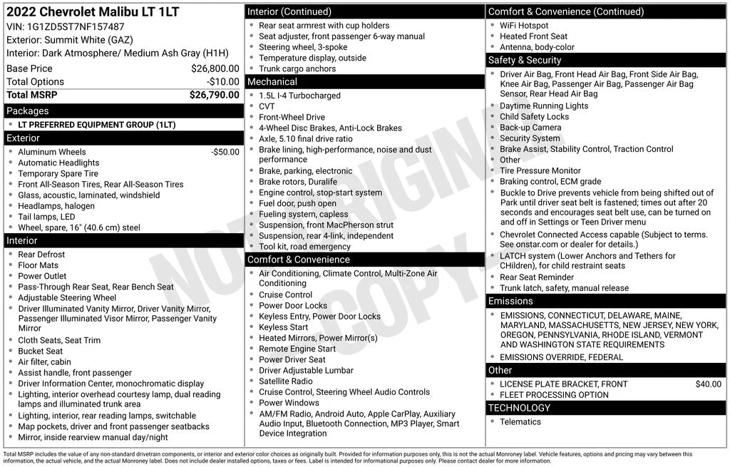 Used 2022 White Chevrolet LT image 17