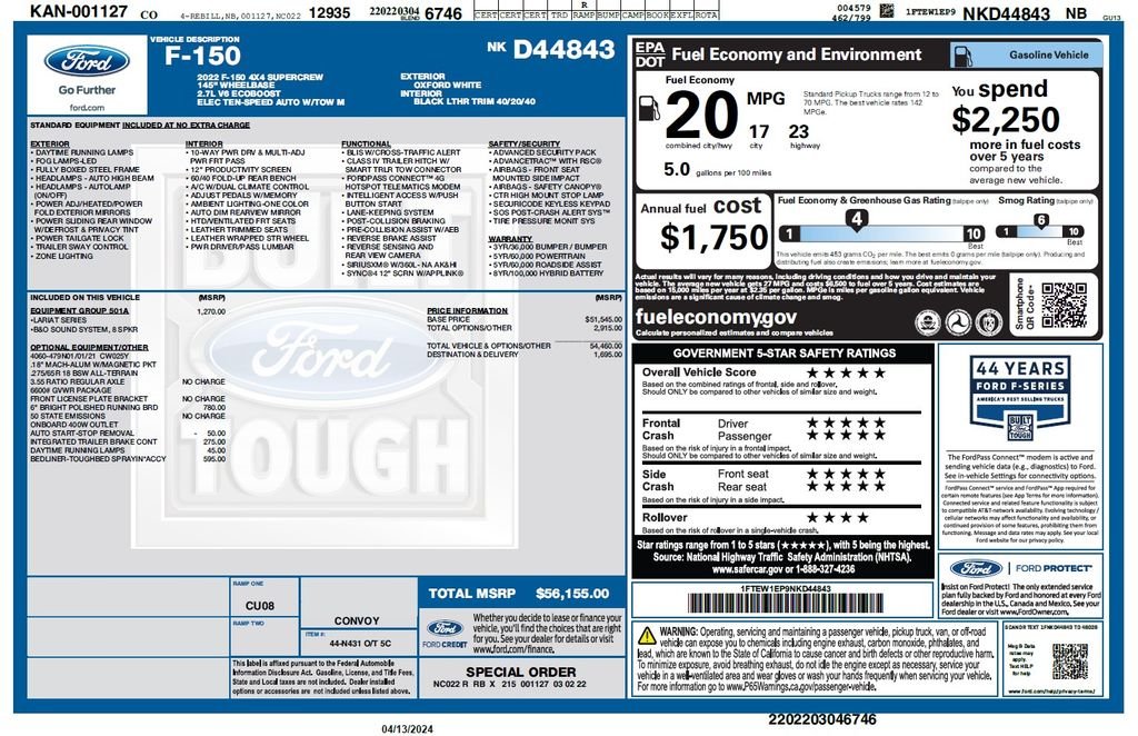 Used 2022 White Ford Lariat image 7