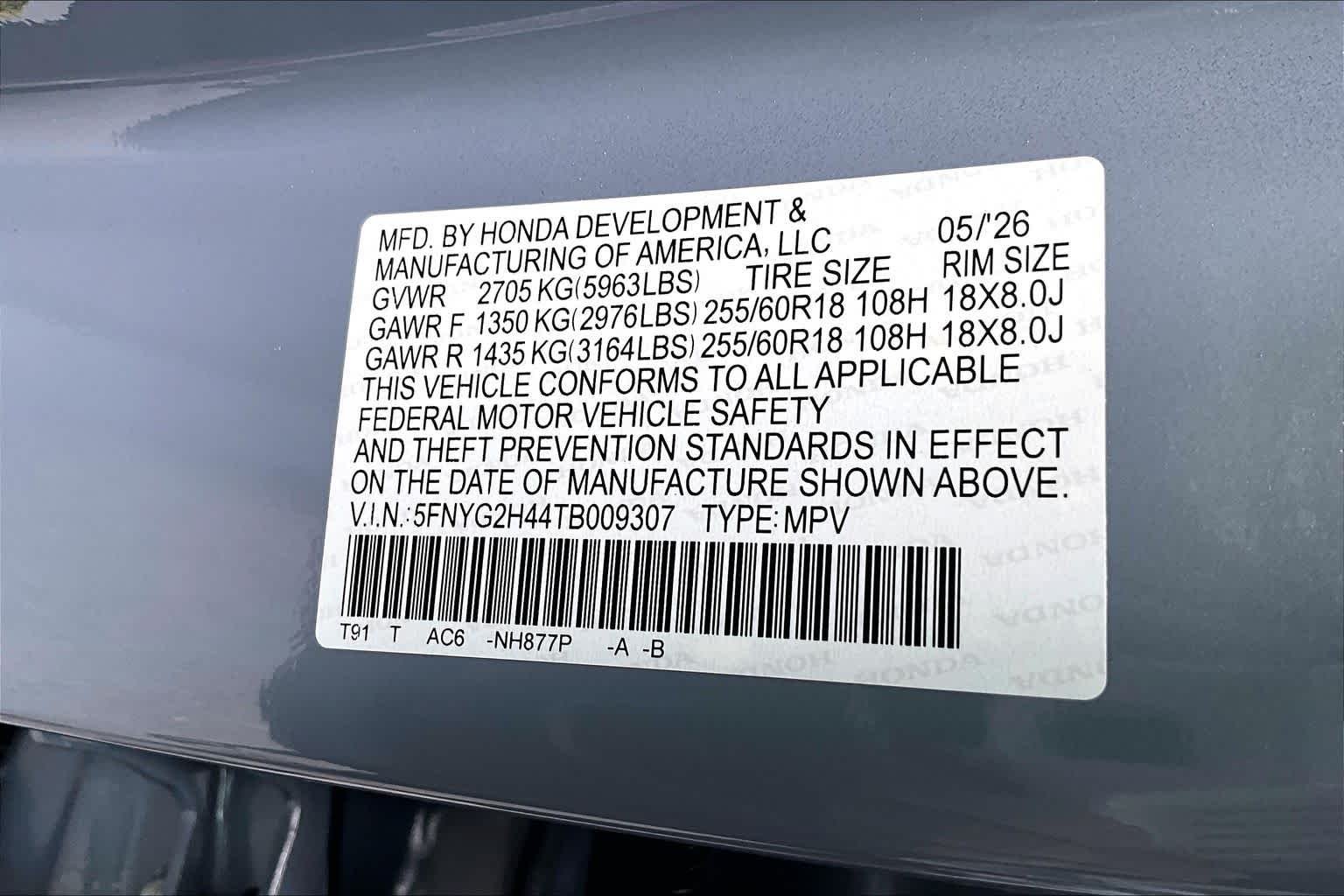 New 2026 Sonic Gray Pearl Honda 2WD EX-L image 18