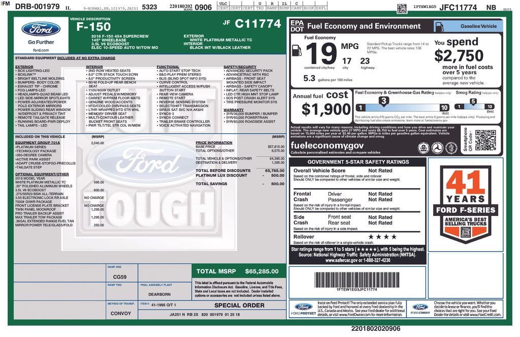 Used 2018 White Ford Platinum image 32