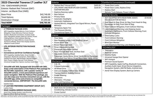 Used 2023 Radiant Red Tintcoat Chevrolet LT Leather image 1