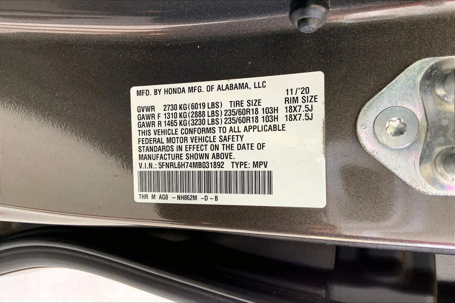 Used 2021 Pacific Pewter Metallic Honda EX-L image 29