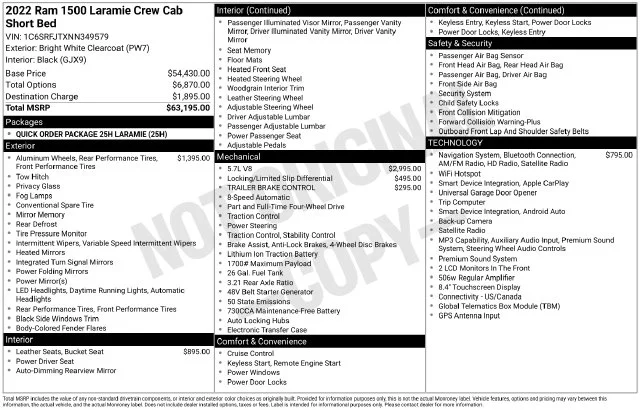 Used 2022 White Ram Laramie image 9