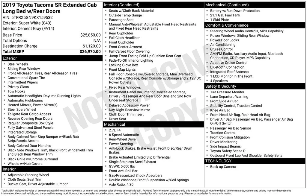 Used 2019 White Toyota SR image 17