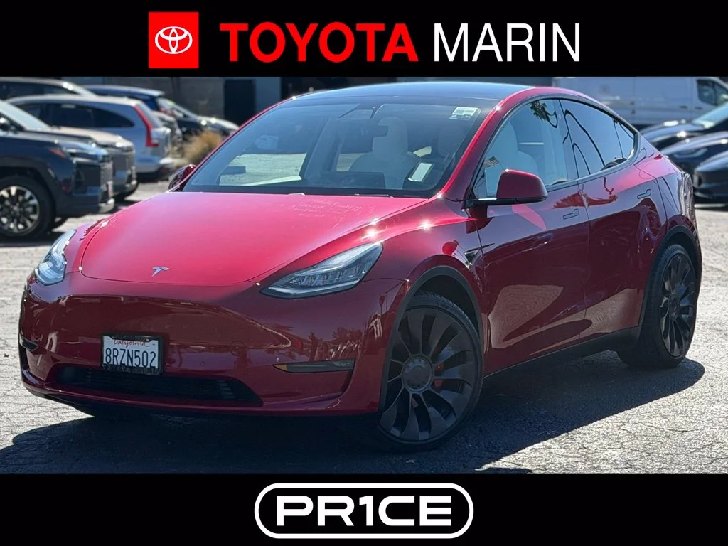 Used 2020 Red Tesla Performance image 1