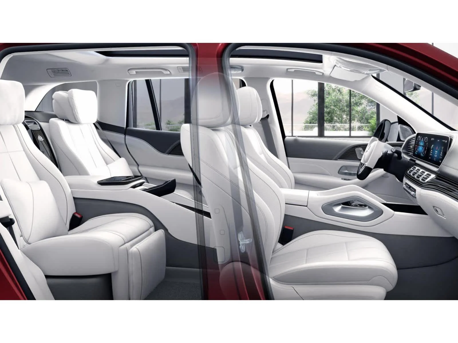 Used 2022 MANUFAKTUR Cardinal Red Metallic Mercedes-Benz Maybach GLS 600 image 3