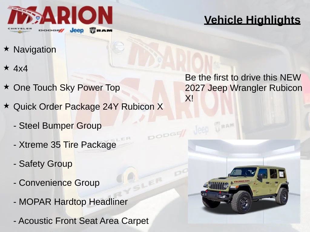 New 2027 Green Jeep Rubicon X image 5