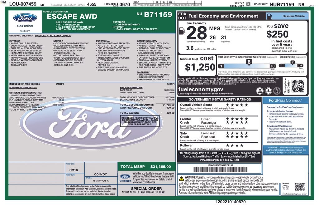 Used 2022 Gray Ford SE image 17