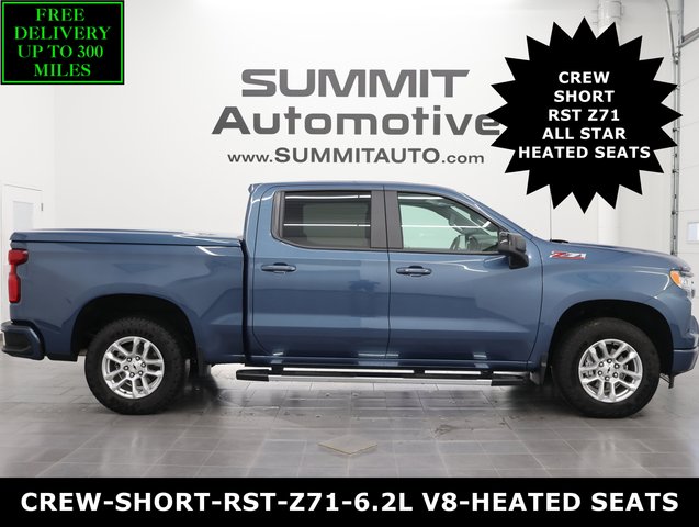 2024 Chevrolet Silverado 1500 4x4 Crew Cab RST: CREW-SHORT-RST-Z71-ALL STAR-6.2L V8 GAS-HEATED SEATS-4WD-1 OWNER