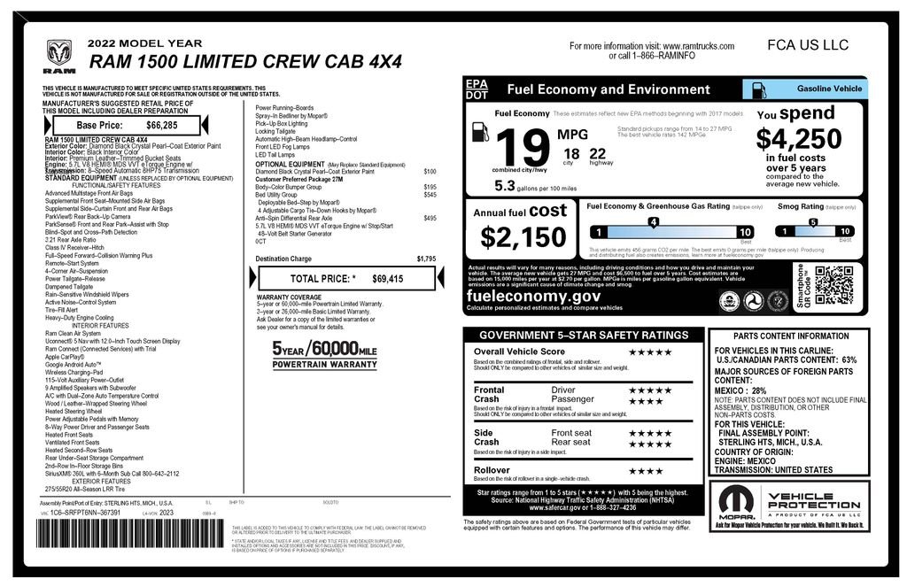 Used 2022 Black Ram Limited image 4