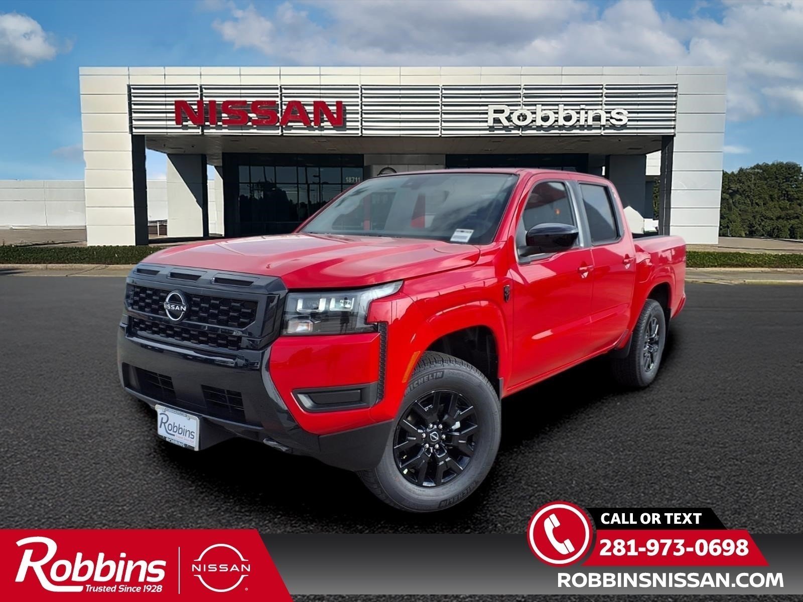 2026 Nissan Frontier SV Red at Robbins Nissan