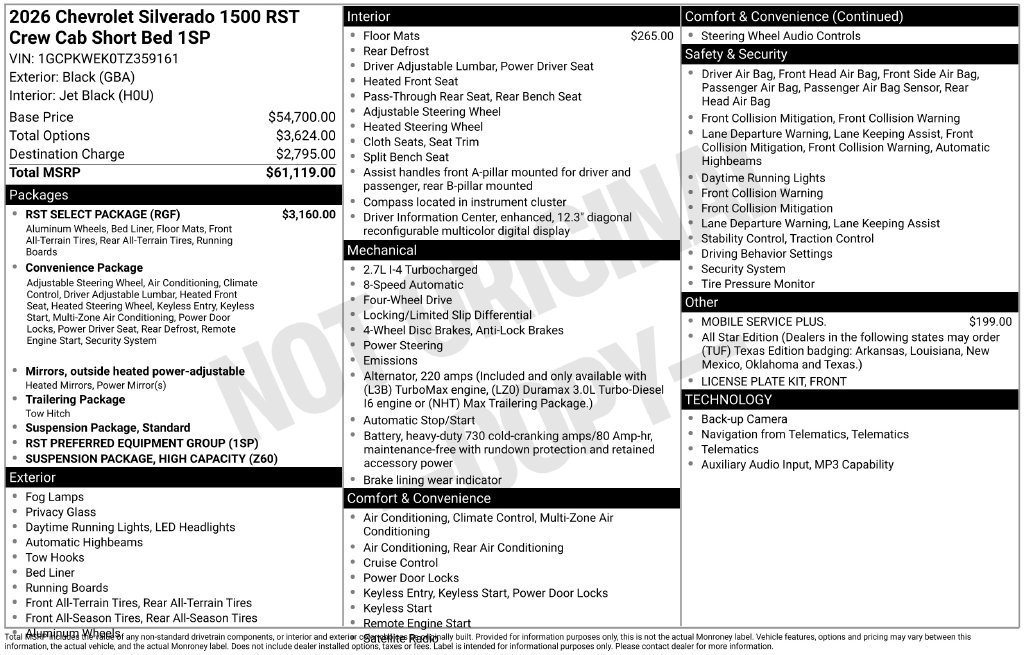 New 2026 Black Chevrolet RST image 26