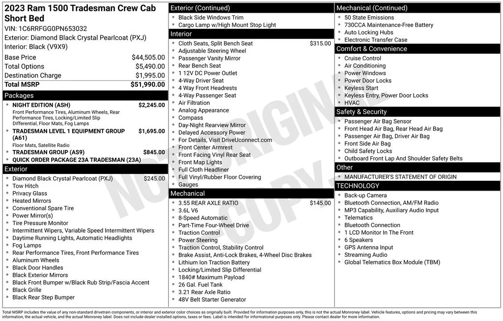 Used 2023 RAM Ram 1500 Pickup Tradesman with VIN 1C6RRFGG0PN653032 for sale in Elk River, Minnesota