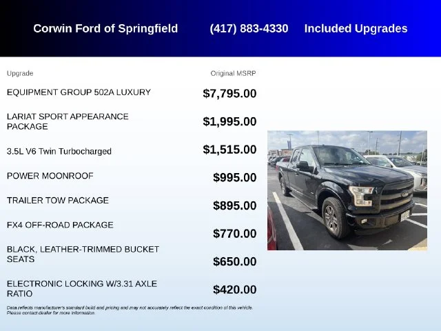 Used 2016 Shadow Black Ford Lariat image 5