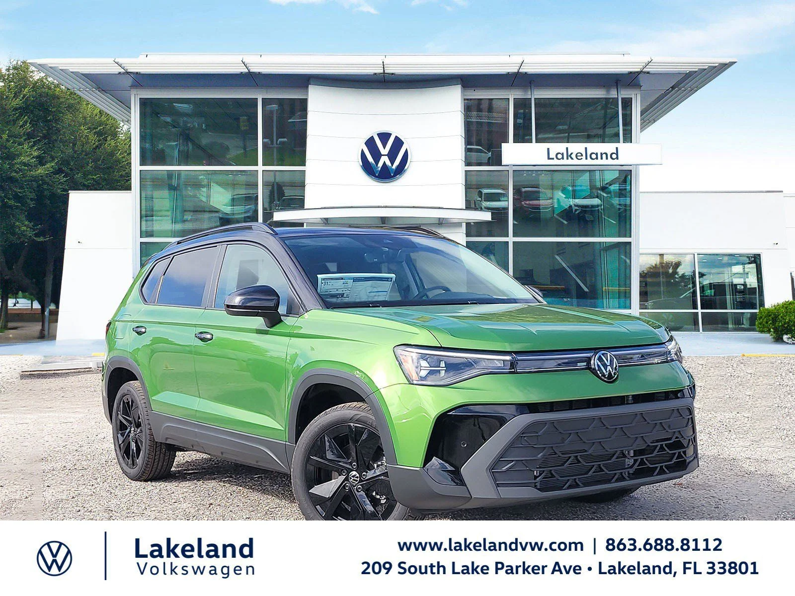 New 2026 Bright Moss Green W/Deep Black Roof Volkswagen 1.5T SE Black image 1