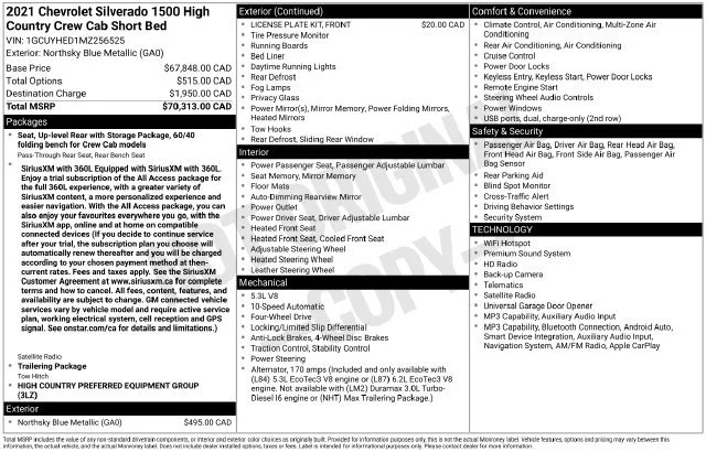 Used 2021 Blue Chevrolet High Country image 5