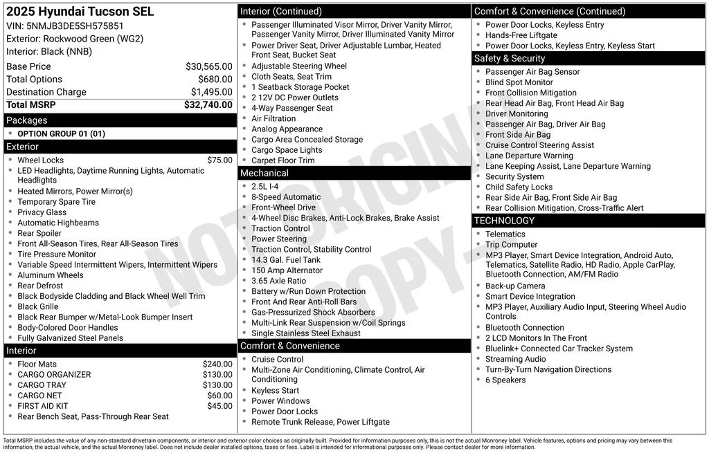 Used 2025 Green Hyundai SEL image 6