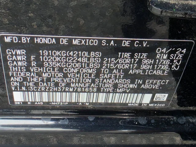 Used 2024 Crystal Black Pearl Honda 5DR AWD LX image 33
