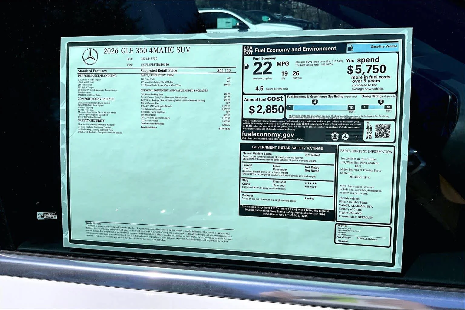 New 2026 Polar White Mercedes-Benz GLE 350 image 18