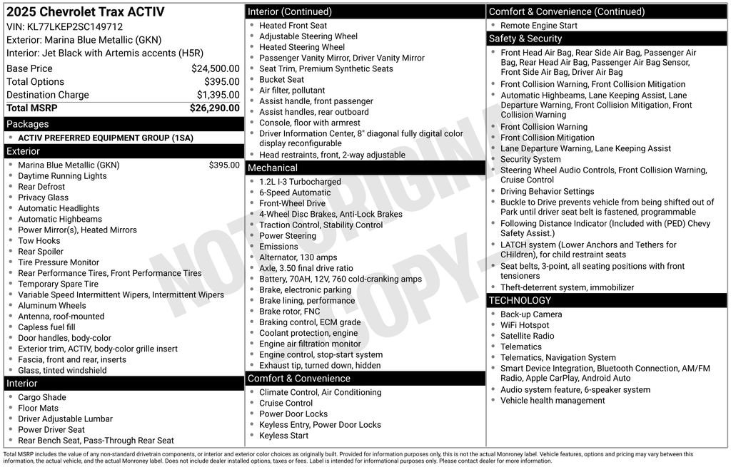 Used 2025 Blue Chevrolet ACTIV image 23