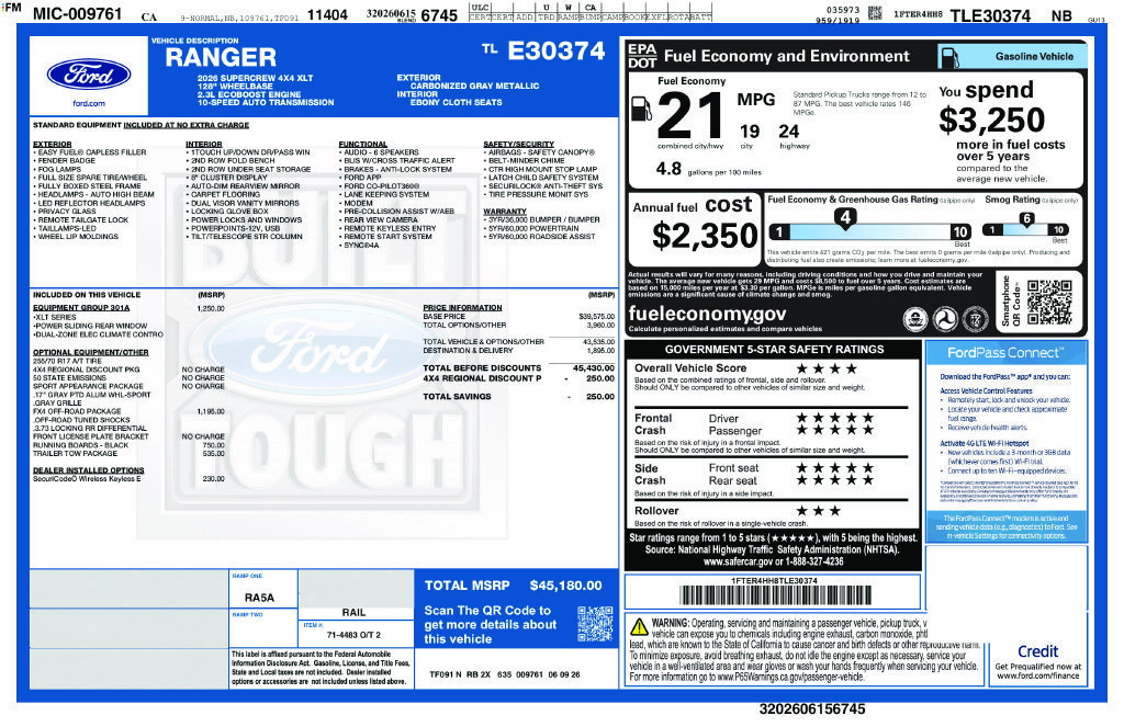New 2026 Carbonized Gray Metallic Ford XLT image 2