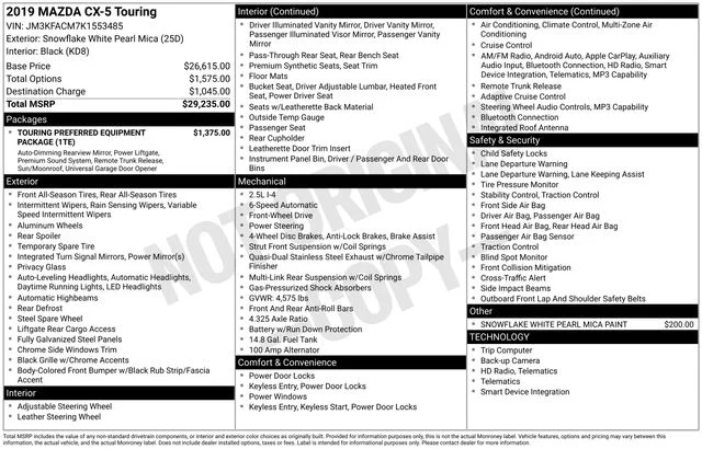 Used 2019 White Mazda Touring image 31