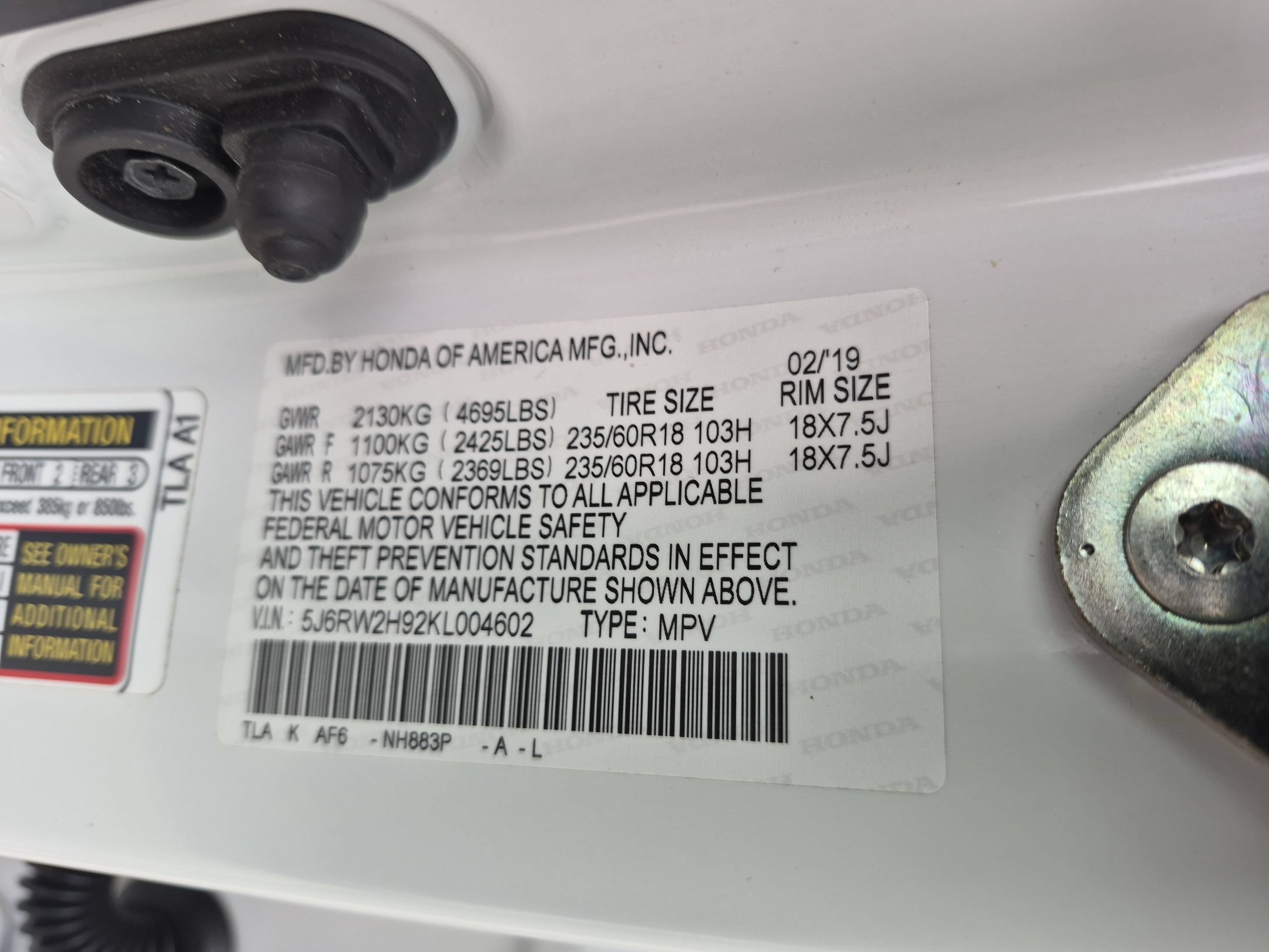 Certified Used 2019 Platinum White Pearl Honda Touring AWD image 37