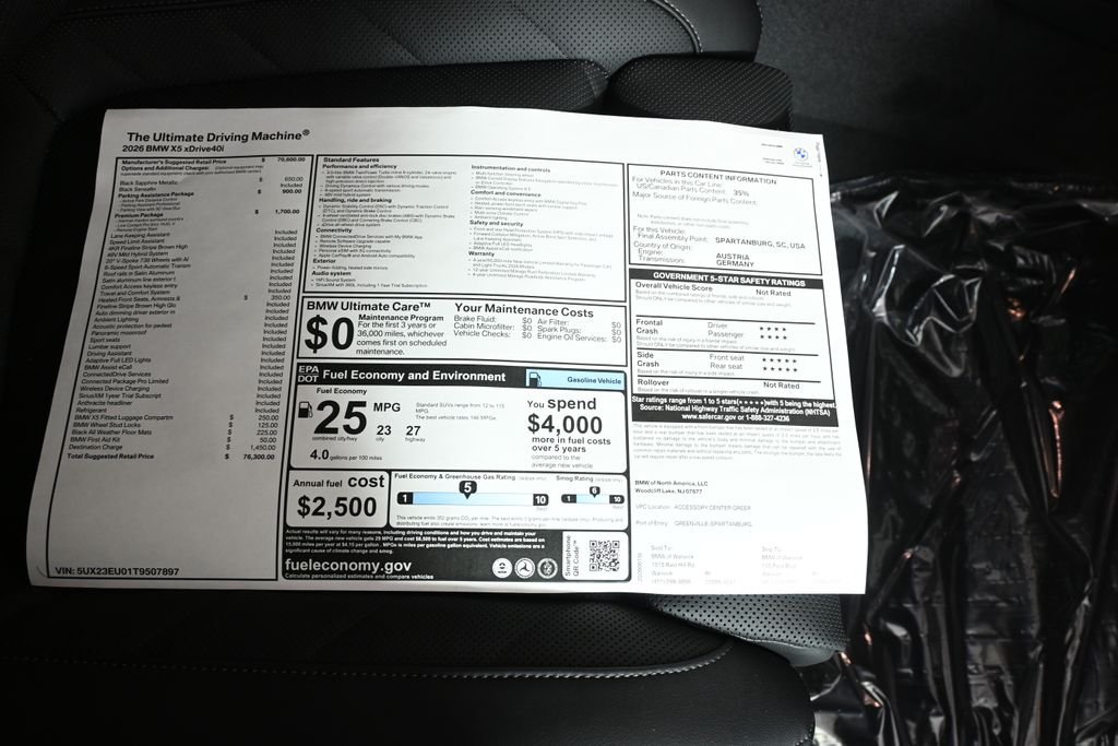 New 2026 Black Sapphire Metallic BMW xDrive40i image 35
