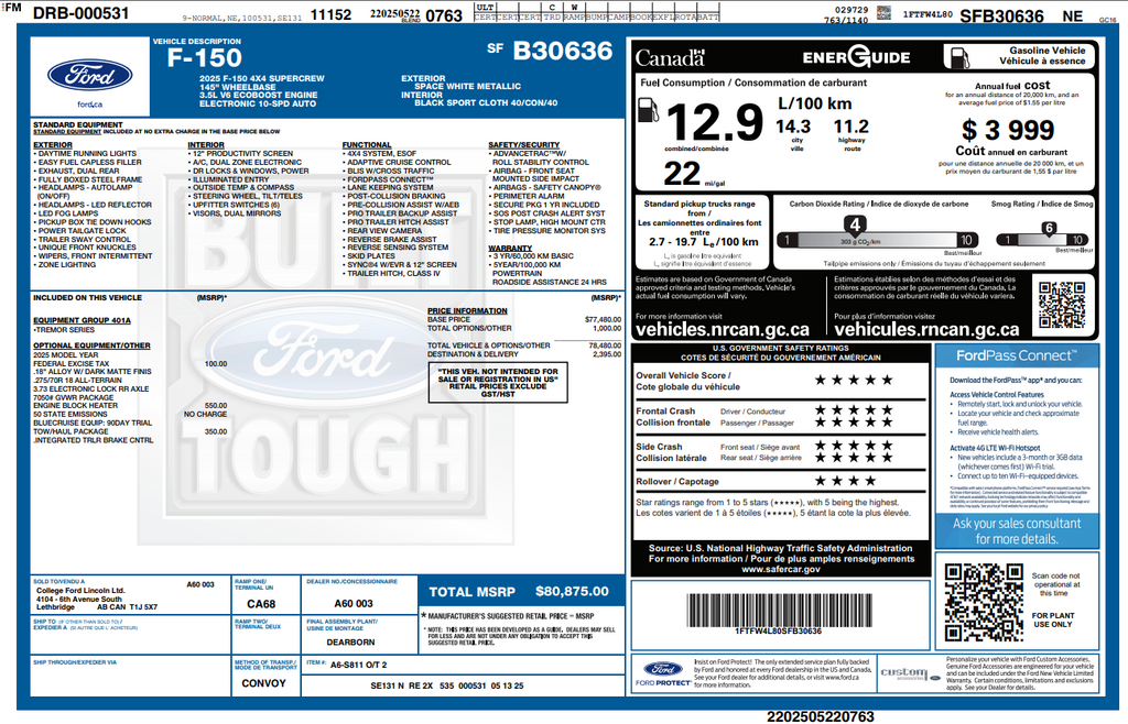 Used 2025 Space White Metallic Ford Tremor image 3