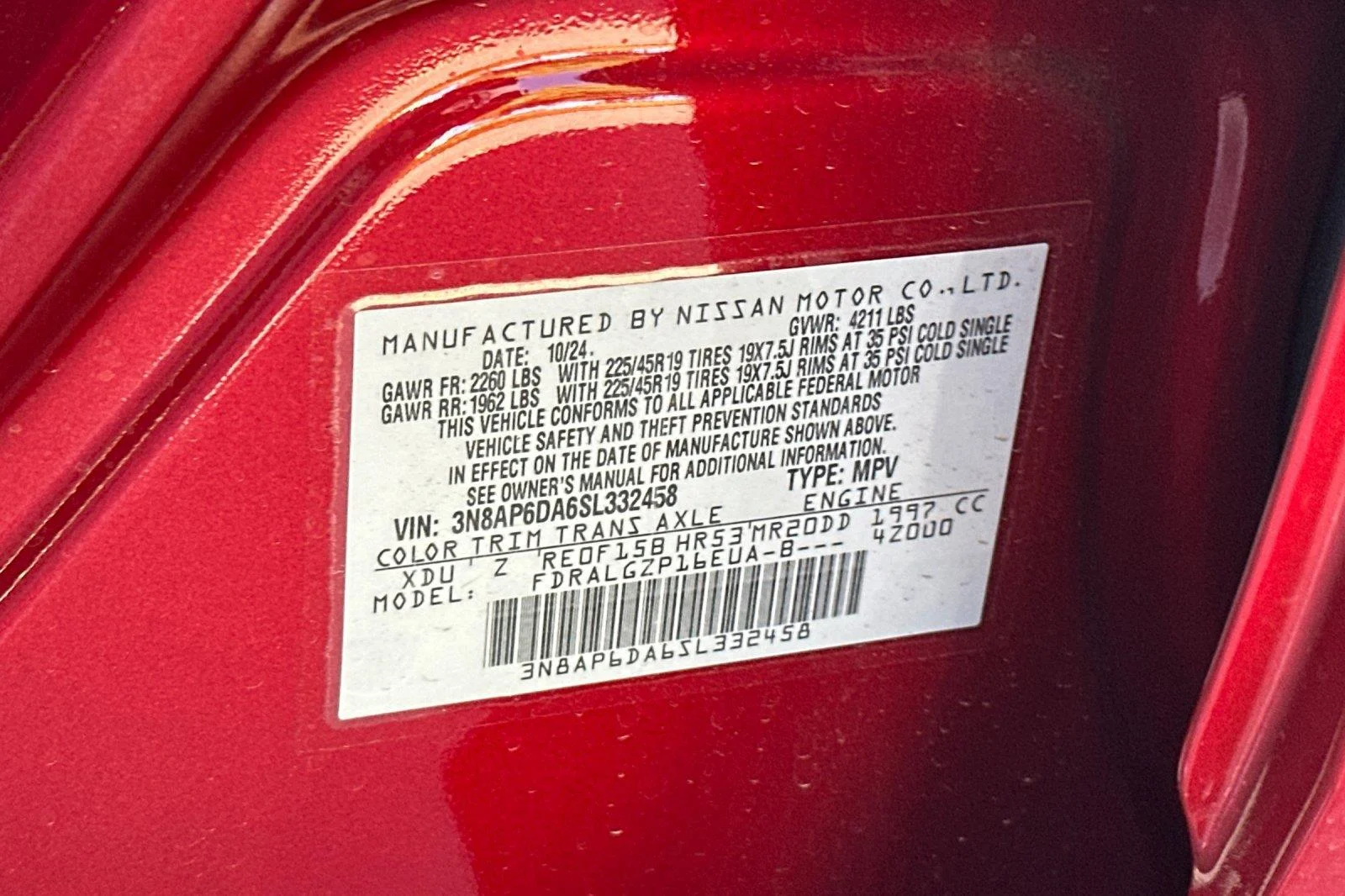 Certified Used 2025 Scarlet Ember Tintcoat/Super Black Nissan SR image 27