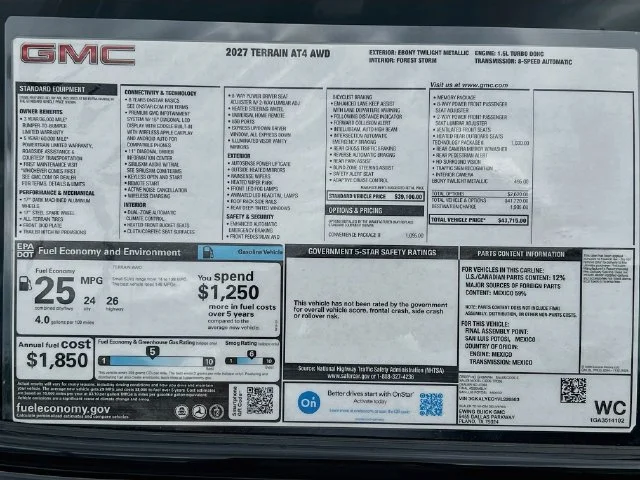 New 2027 Ebony Twilight Metallic GMC AT4 image 21